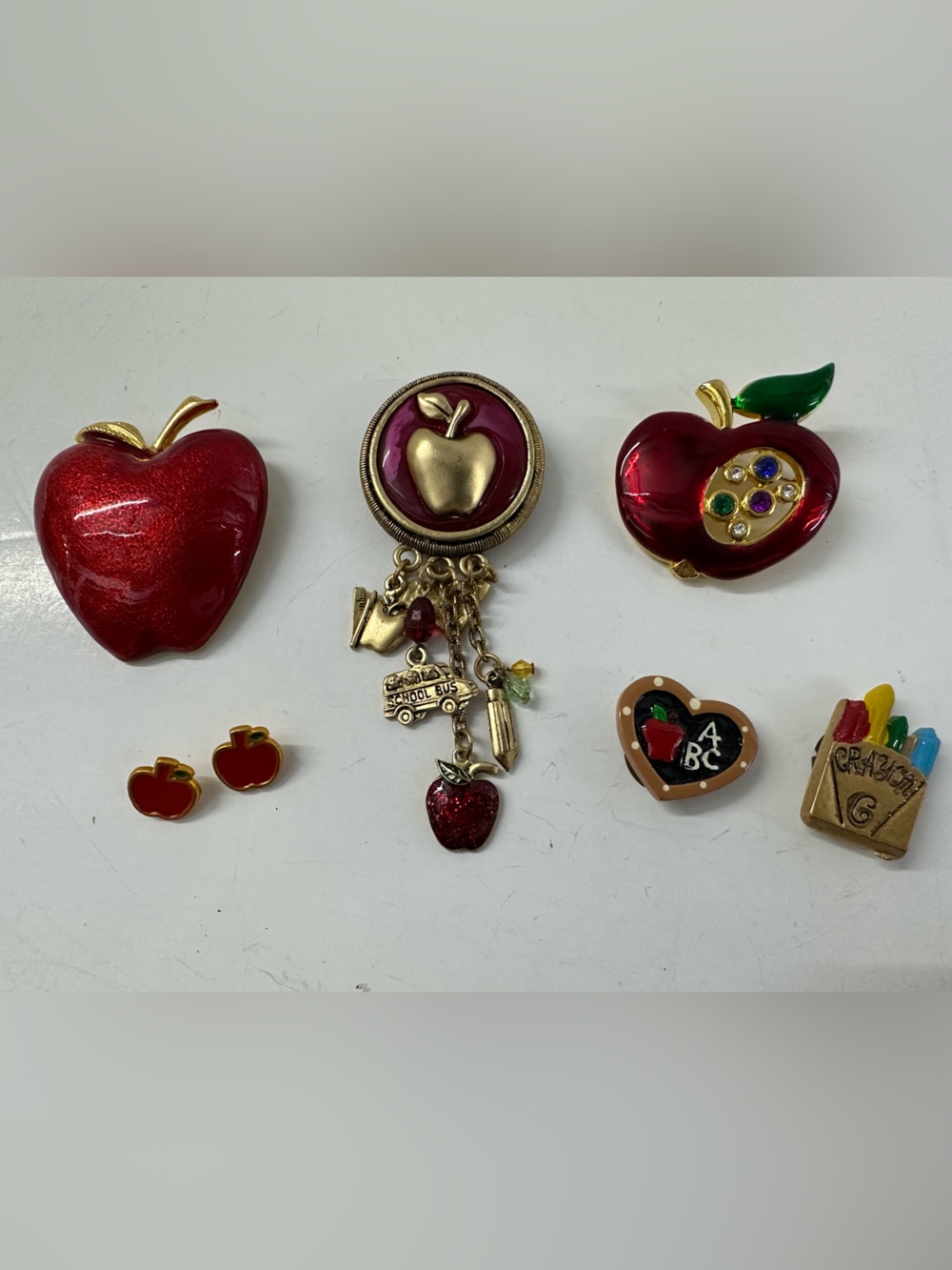 Vintage Red Apple Pin Collection